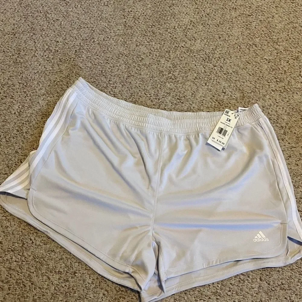 Adidas Plus Size Pacer 3-Stripe Shorts-3XL‎